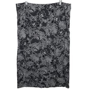 J. Jill Wearever Midi Skirt XL Smooth Fit Dark Floral Jersey Straight Stretch